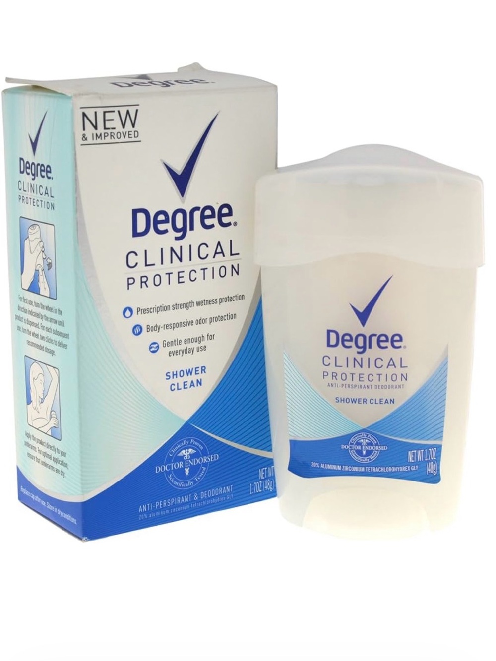 New Degree Clinical Protection Shower Clean Antiperspirant Deodorant